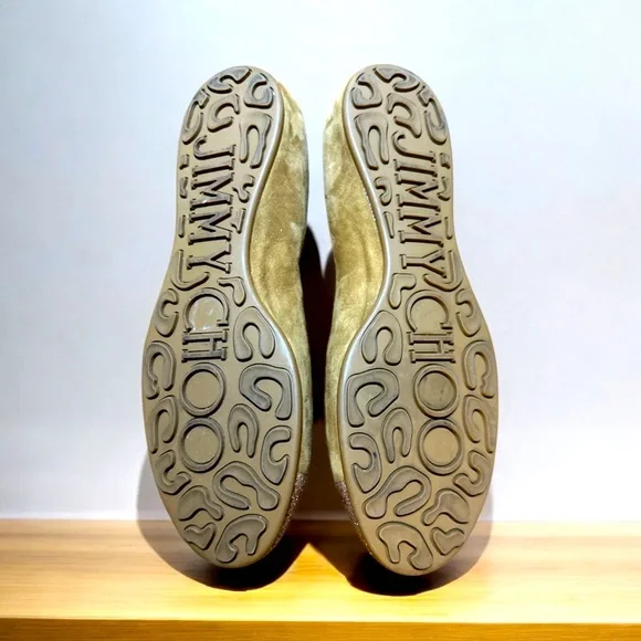 Jimmy Choo camel suede and glittery toe’s women’s size 37 to us 6 1/2 - Picture 5 of 6